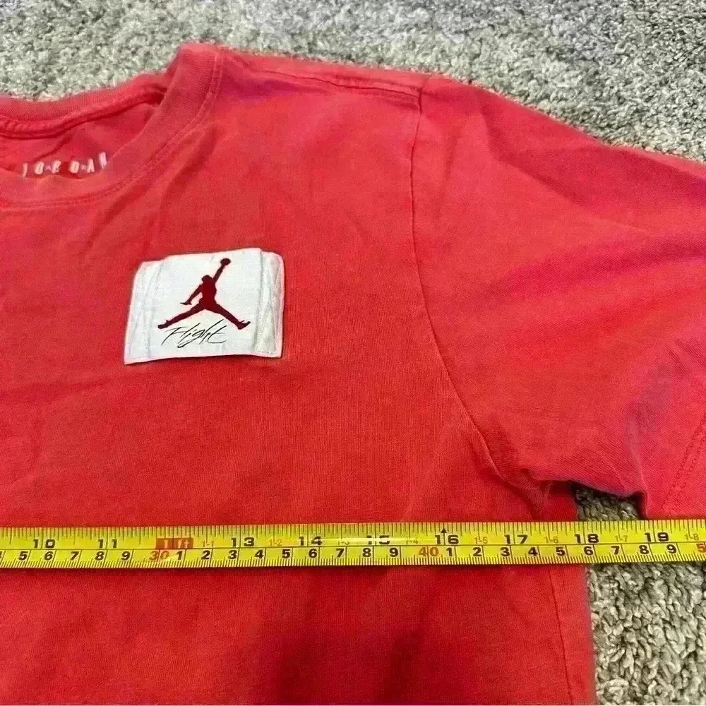 Jordan Air Essentials T-Shirt standard small red MJ signature Rare! Basketball